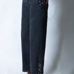 LNP baggy chain detail jean in black - Liquor n Poker