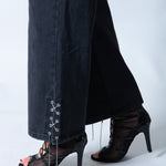 LNP baggy chain detail jean in black - Liquor n Poker