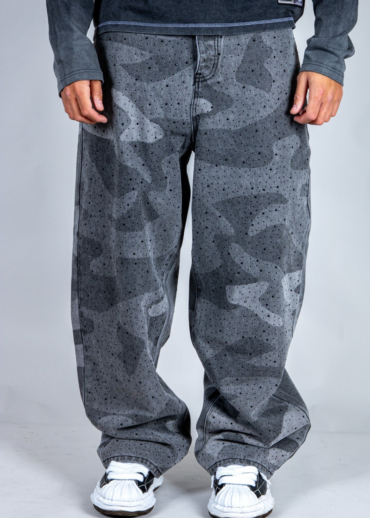 LNP baggy fit denim jeans in tonal camo - Liquor n Poker