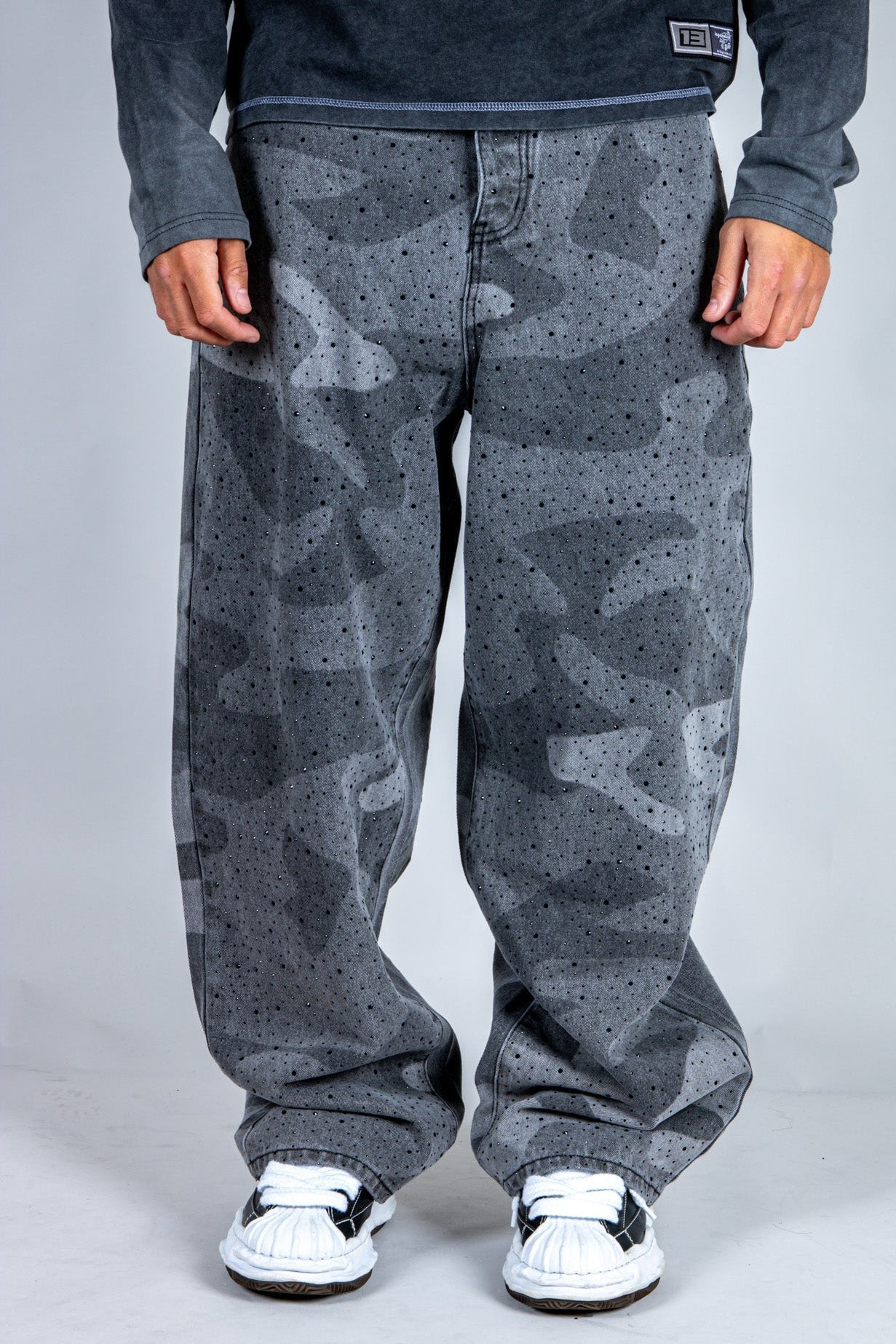 LNP baggy fit denim jeans in tonal camo - Liquor n Poker