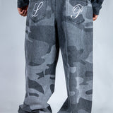 LNP baggy fit denim jeans in tonal camo - Liquor n Poker