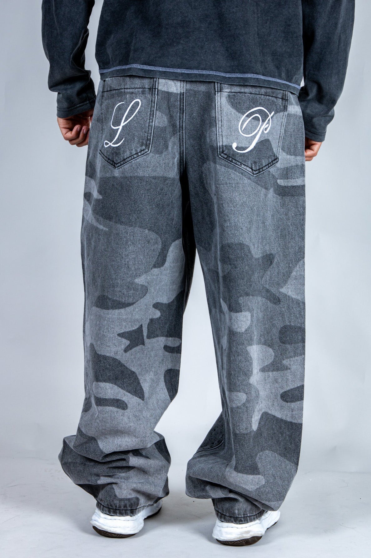 LNP baggy fit denim jeans in tonal camo - Liquor n Poker