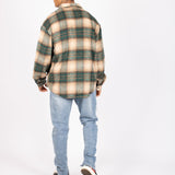 LNP Beige Green Utility Flannel Overshirt - Liquor n Poker