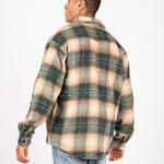LNP Beige Green Utility Flannel Overshirt - Liquor n Poker