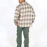 LNP BEIGE ZIP - UP FLANNEL SHIRT - Liquor n Poker