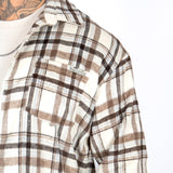 LNP BEIGE ZIP - UP FLANNEL SHIRT - Liquor n Poker