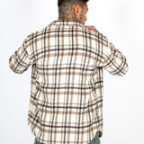 LNP BEIGE ZIP - UP FLANNEL SHIRT - Liquor n Poker