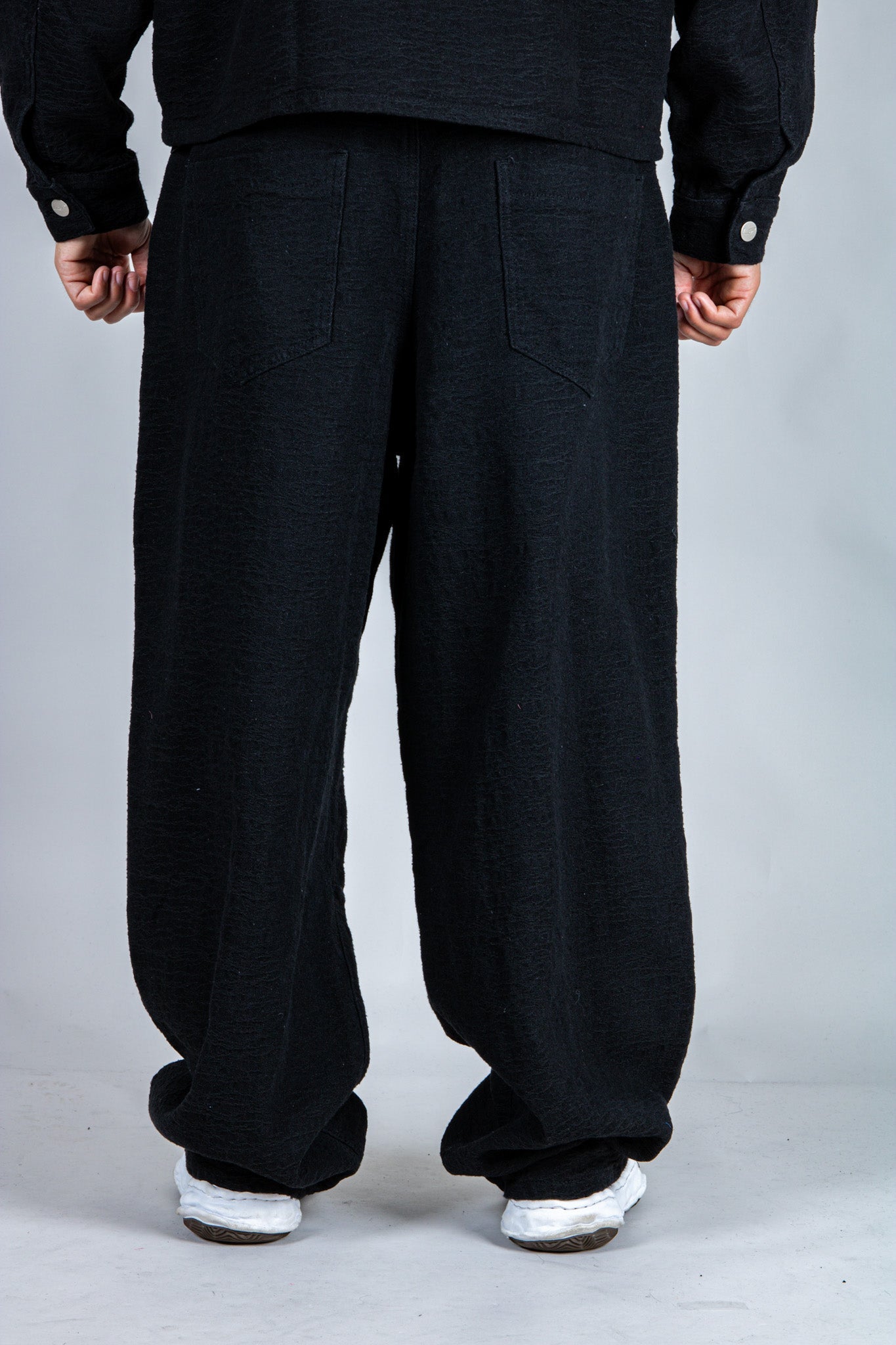 LNP black baggy textured jeans - Liquor n Poker