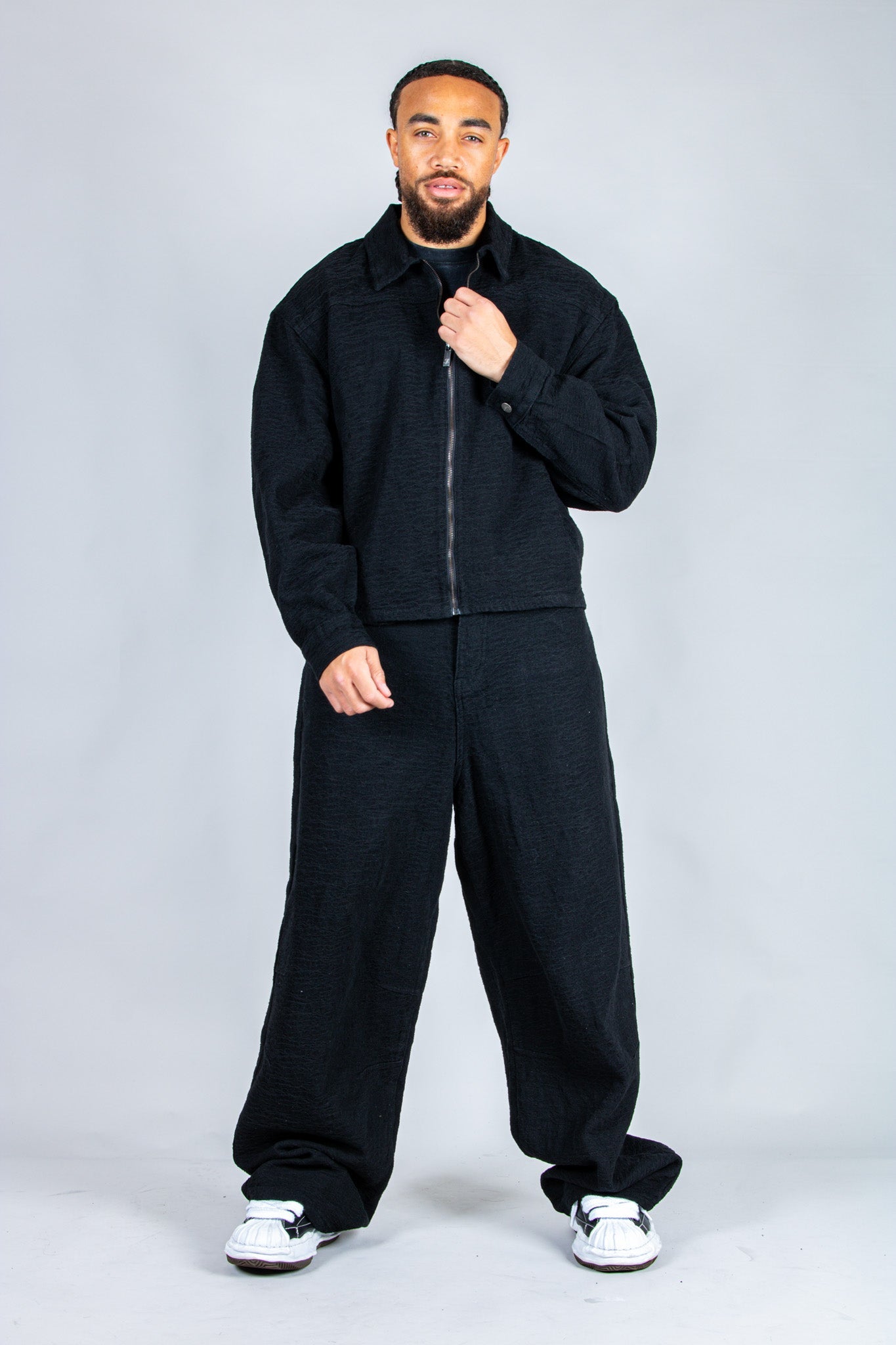 LNP black baggy textured jeans - Liquor n Poker