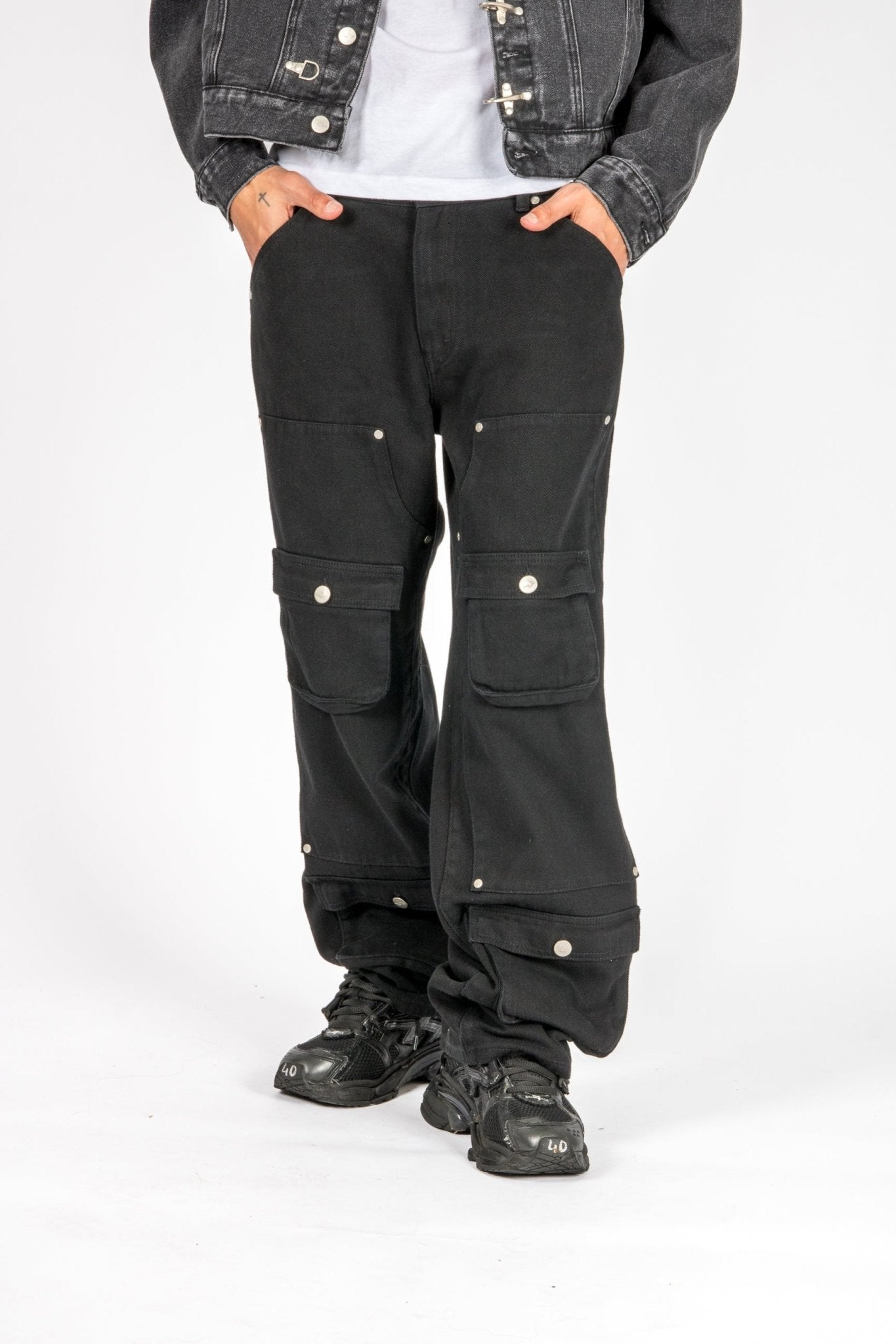 LNP Black Denim Clasp Cargo - Liquor n Poker