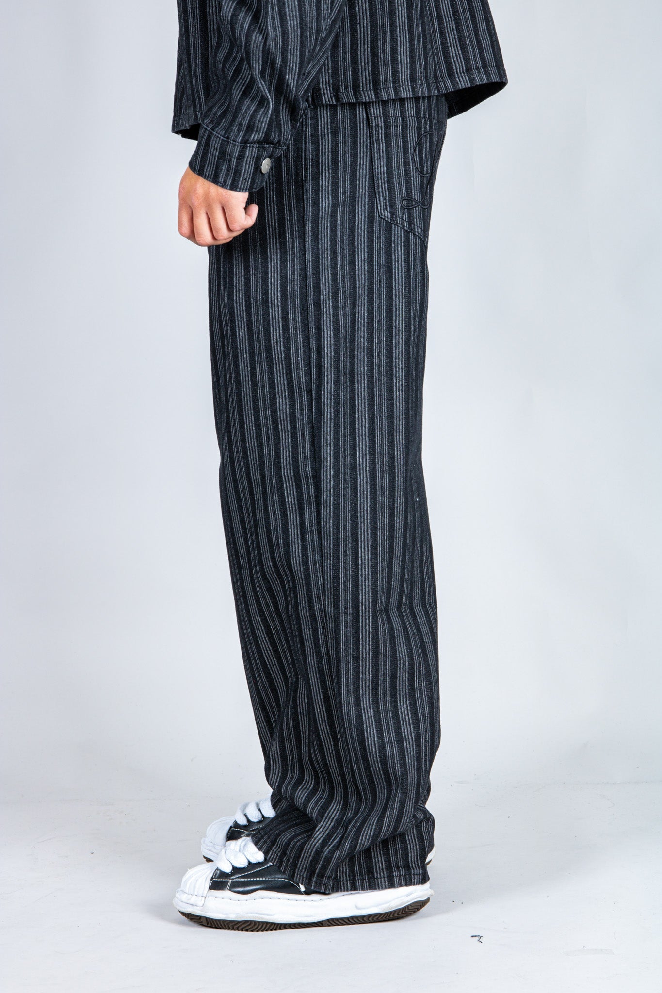 LNP black pinstripe relaxed baggy jean - Liquor n Poker