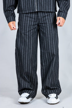 LNP black pinstripe relaxed baggy jean - Liquor n Poker