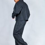 LNP black pinstripe relaxed baggy jean - Liquor n Poker