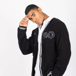 LNP BLACK VARSITY KNIT CARDIGAN - Liquor n Poker