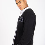 LNP BLACK VARSITY KNIT CARDIGAN - Liquor n Poker
