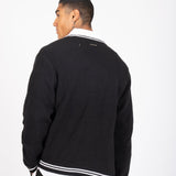LNP BLACK VARSITY KNIT CARDIGAN - Liquor n Poker