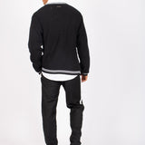 LNP BLACK VARSITY KNIT CARDIGAN - Liquor n Poker