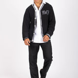 LNP BLACK VARSITY KNIT CARDIGAN - Liquor n Poker