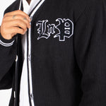 LNP BLACK VARSITY KNIT CARDIGAN - Liquor n Poker