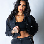 LNP boxy denim chain detail jacket - Liquor n Poker