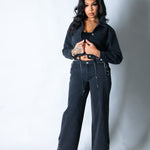 LNP boxy denim chain detail jacket - Liquor n Poker