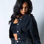 LNP boxy denim chain detail jacket - Liquor n Poker