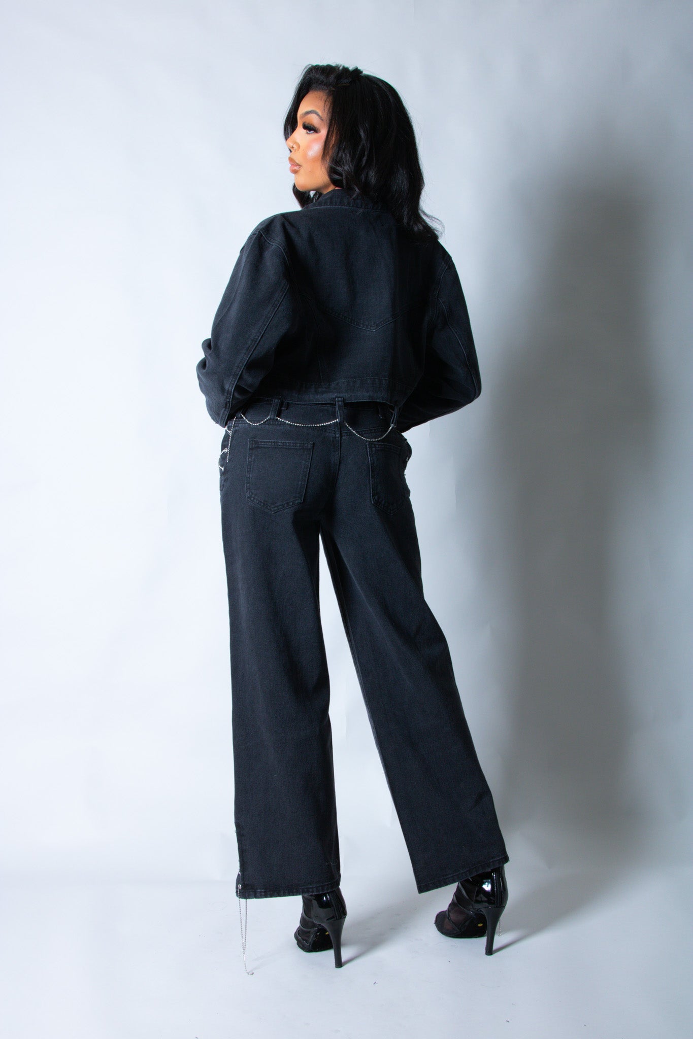 LNP boxy denim chain detail jacket - Liquor n Poker