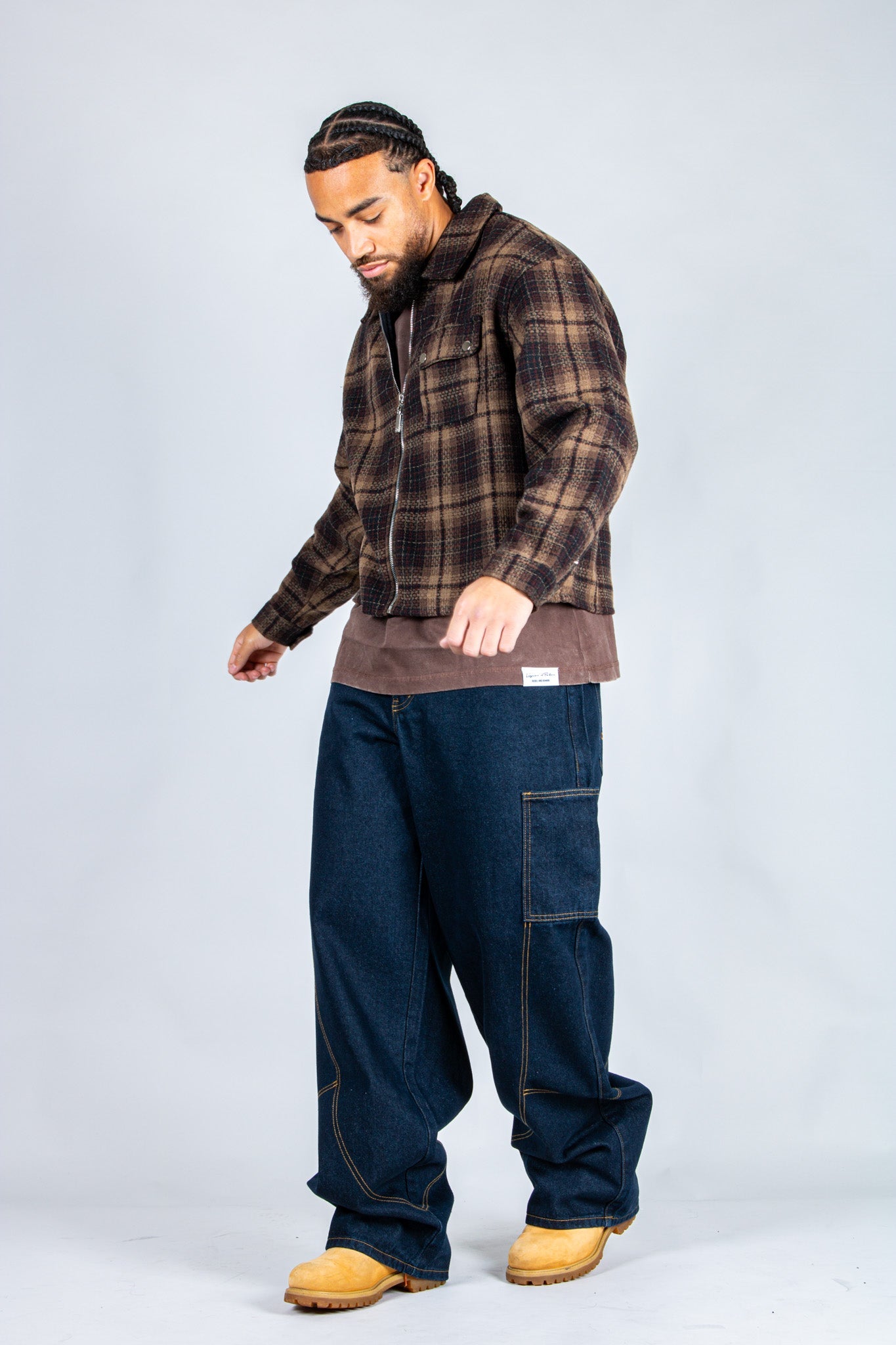 LNP brown boxy zip through shirt - Liquor n Poker