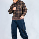 LNP brown boxy zip through shirt - Liquor n Poker