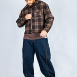 LNP brown boxy zip through shirt - Liquor n Poker