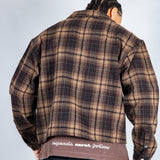 LNP brown boxy zip through shirt - Liquor n Poker