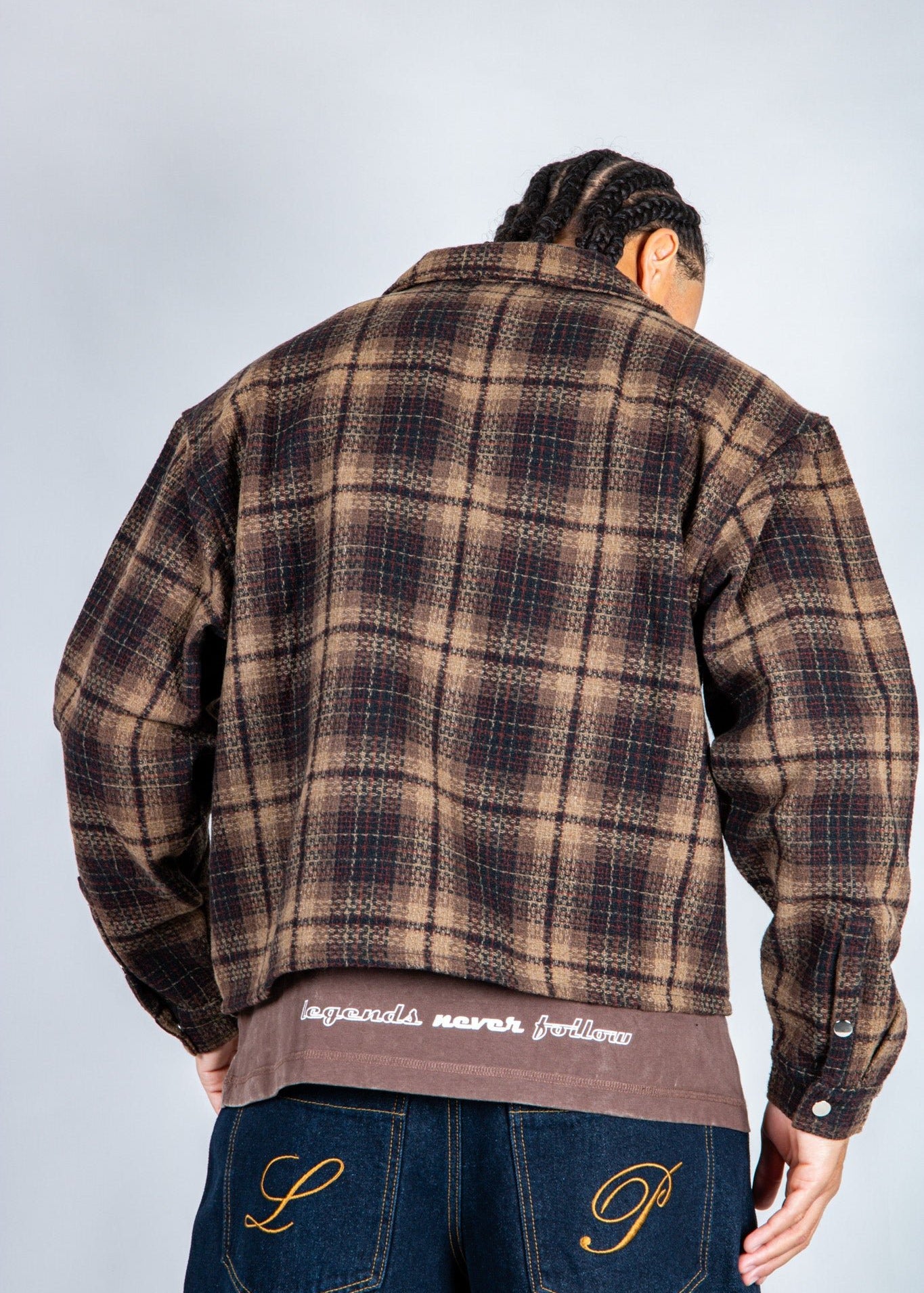 LNP brown boxy zip through shirt - Liquor n Poker