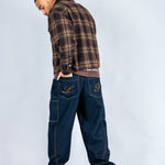 LNP brown boxy zip through shirt - Liquor n Poker
