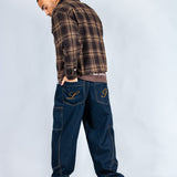 LNP brown boxy zip through shirt - Liquor n Poker