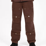 LNP BROWN DENIM CLASP CARGO - Liquor n Poker