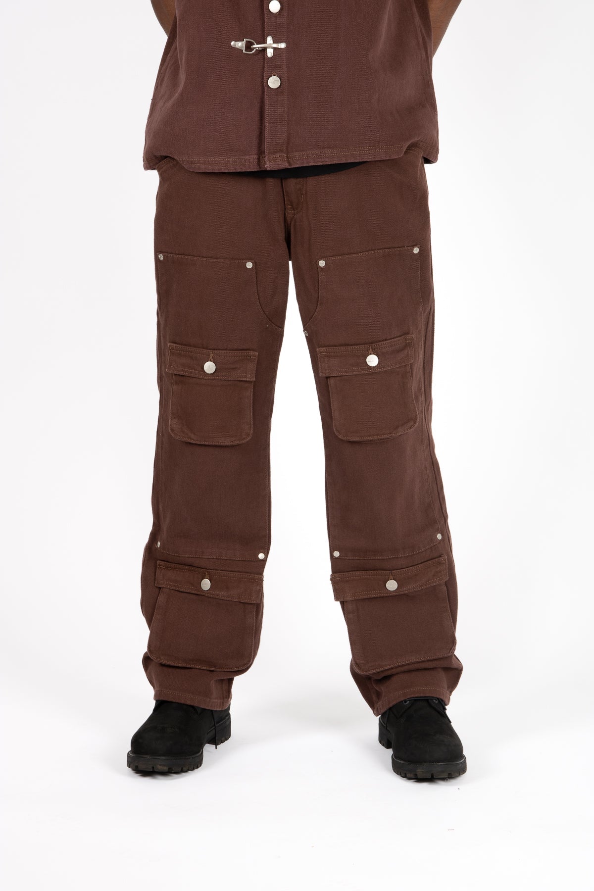 LNP BROWN DENIM CLASP CARGO - Liquor n Poker