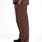 LNP BROWN DENIM CLASP CARGO - Liquor n Poker