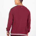 LNP BURGUNDY VARSITY KNIT CARDIGAN - Liquor n Poker