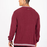 LNP BURGUNDY VARSITY KNIT CARDIGAN - Liquor n Poker