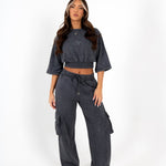 LNP CHARCOAL ESSENTIAL CROPPED TEE - Liquor n Poker