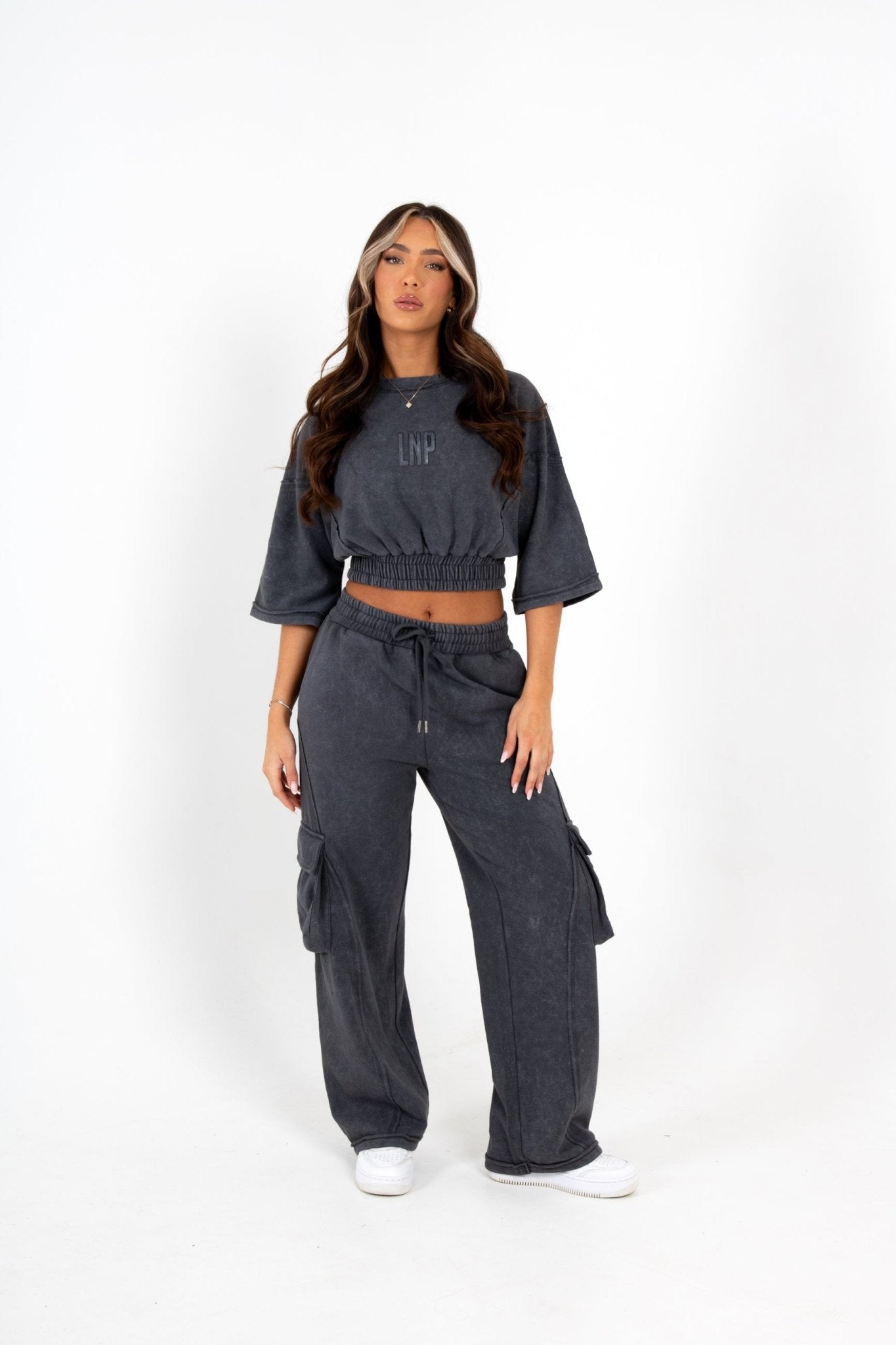 LNP CHARCOAL ESSENTIAL CROPPED TEE - Liquor n Poker