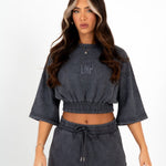 LNP CHARCOAL ESSENTIAL CROPPED TEE - Liquor n Poker