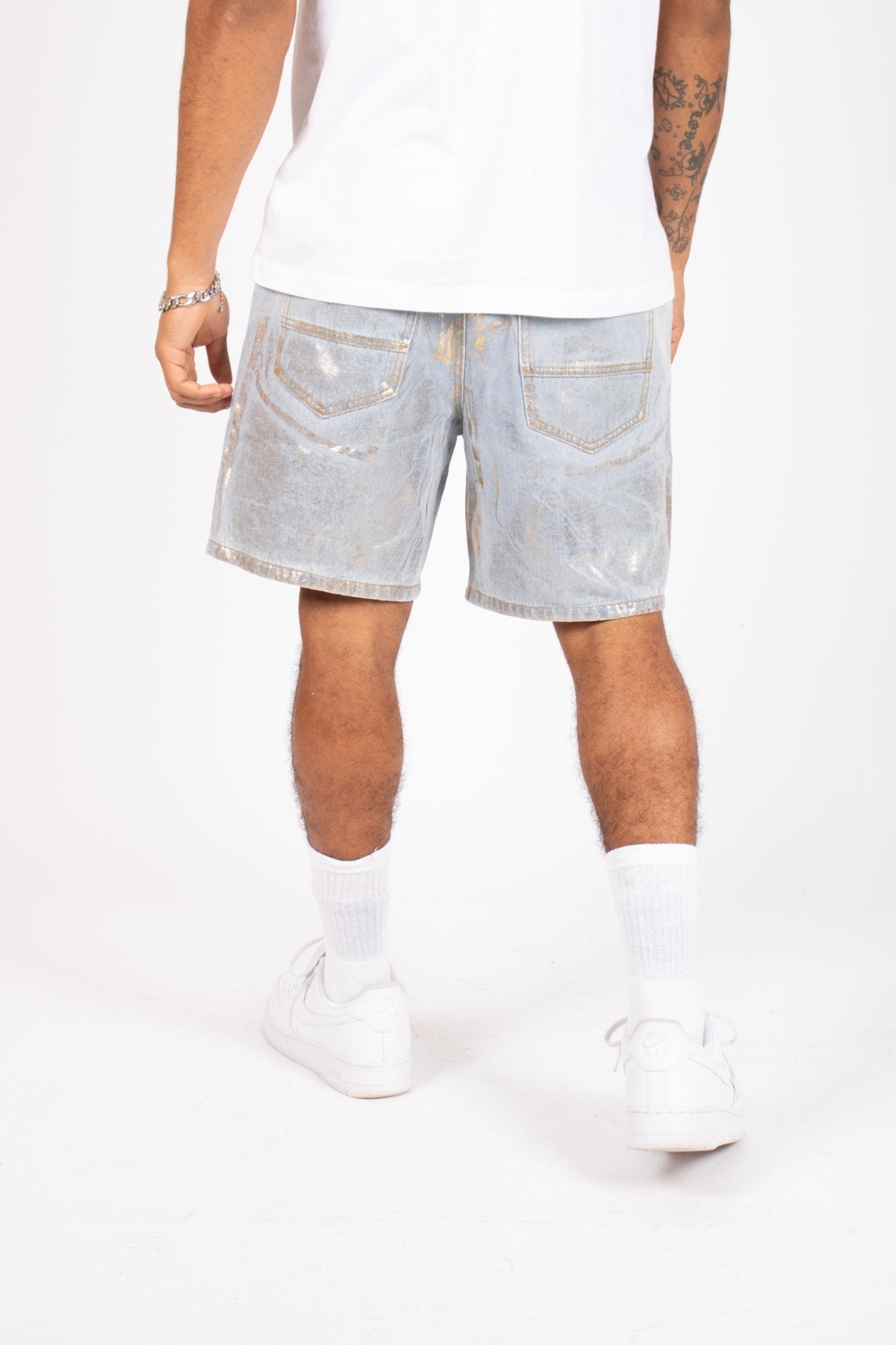 LNP Faded Stonewash Metallic Shorts - Liquor n Poker