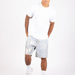LNP Faded Stonewash Metallic Shorts - Liquor n Poker