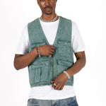 LNP Forest Green Denim Gilet - Liquor n Poker