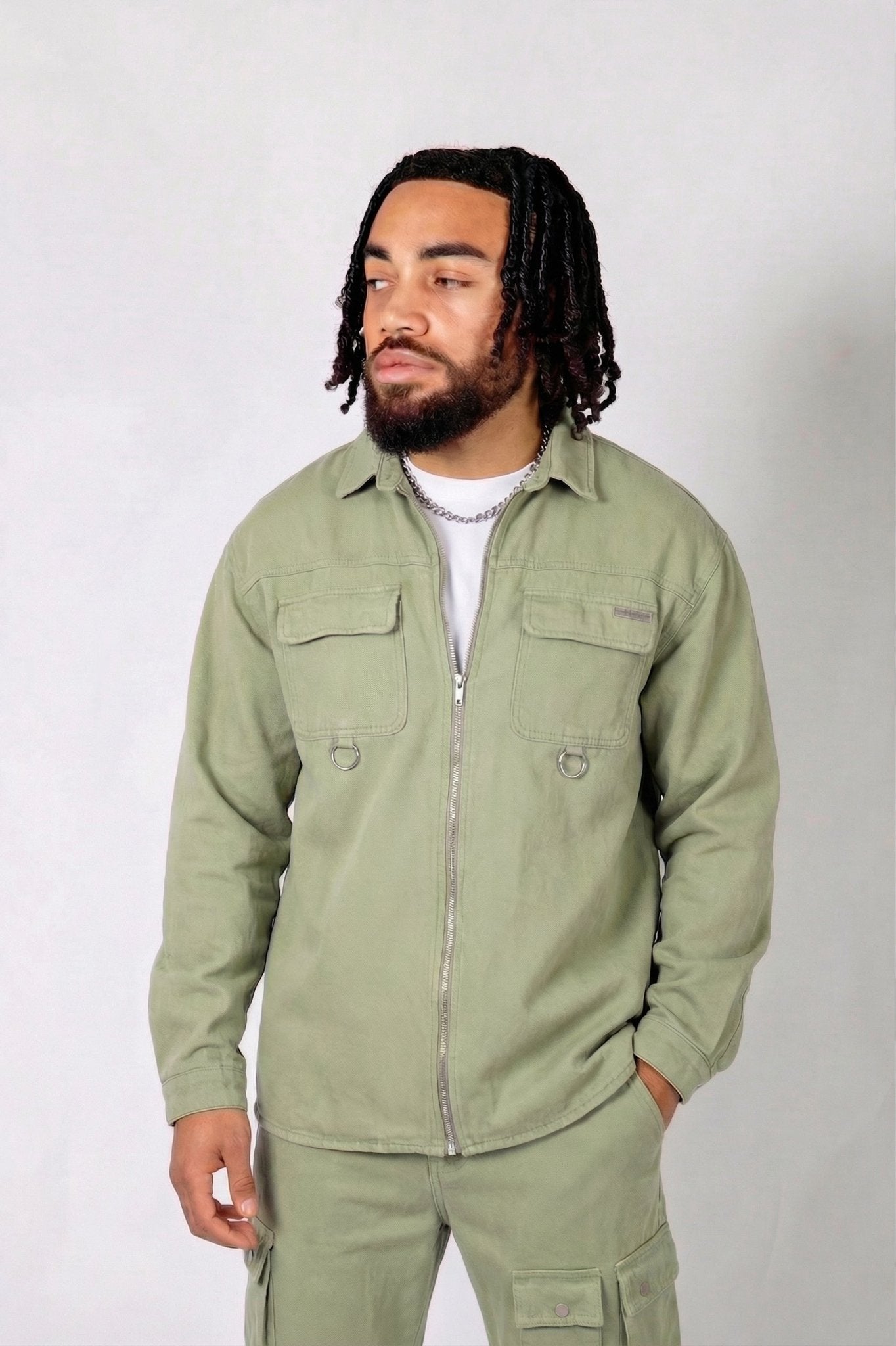 LNP Khaki Utility Cargo Shirt - Liquor n Poker