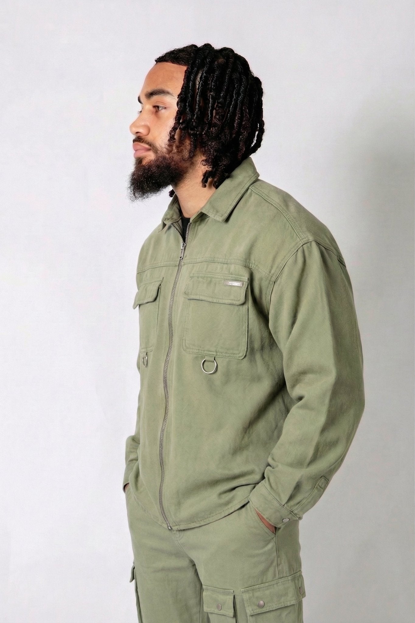 LNP Khaki Utility Cargo Shirt - Liquor n Poker
