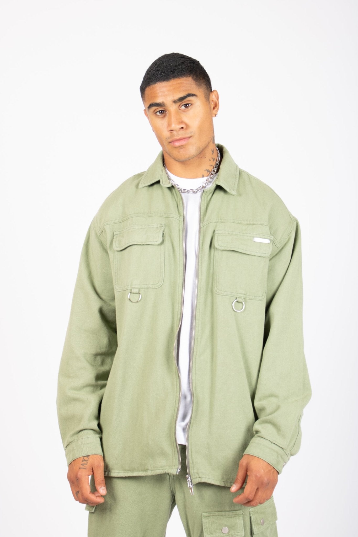 LNP Khaki Utility Cargo Shirt - Liquor n Poker