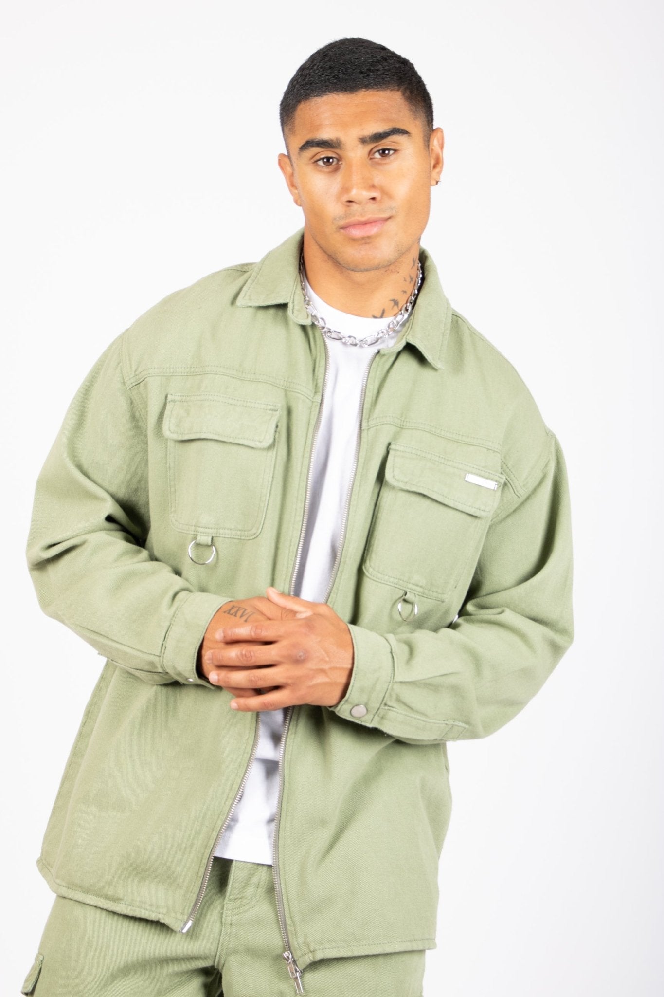 LNP Khaki Utility Cargo Shirt - Liquor n Poker