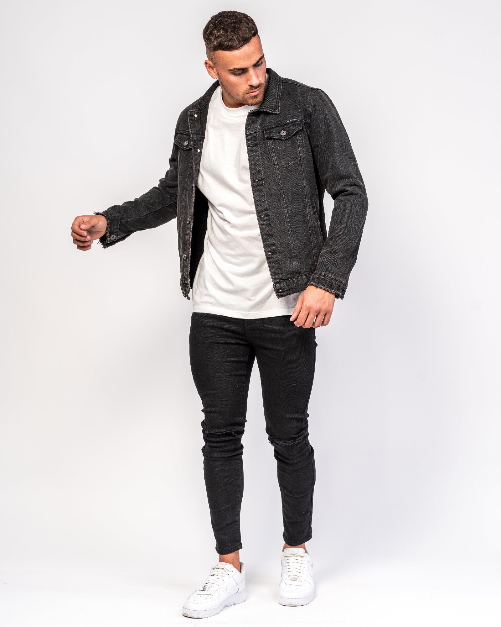 LNP Light Black Ripped Logan Skinny Jeans - Liquor n Poker